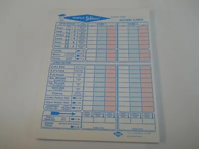 250 Triple Yahtzee Score Sheet Pad Cards 5 X7  • $19.95