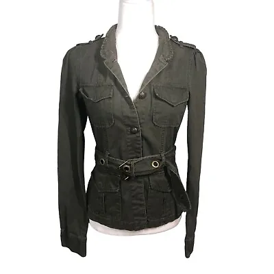 Sanctuary Surplus Jacket Grommet Belted  Olive Green Womens S Cropped Utility • $15