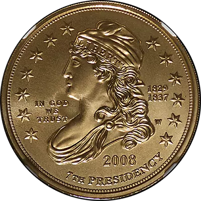 2008-W First Spouse Gold $10 Jackson's Liberty NGC MS70 UCAM ERROR Spouse Label • $1330