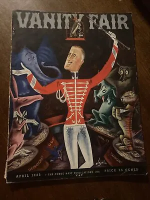 April 1935 VANITY FAIR MAGAZINE -FDR THE RING MASTER COVER- Wrestling- S. Temple • $15