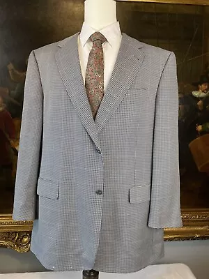 VTG Hart Schaffner Marx 48L USA MADE Houndstooth Windowpane Wool 2Btn Blazer • $31.83