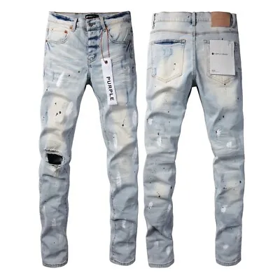 Purple Brand Men's Personality Jeans - New Fashion Blue Design Size 28-40 • $89.99