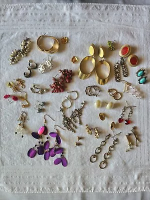 Jewelry Lot Earrings Costume Retro 25+Pairs  #143 • $16