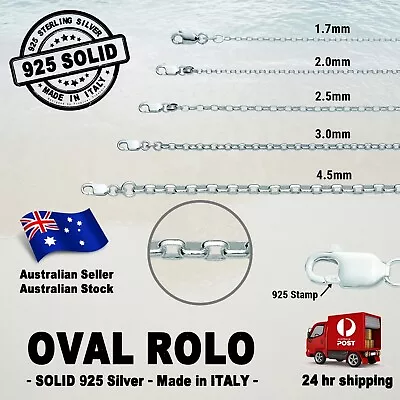 OVAL ROLO Chain - 100% SOLID 925 Sterling Silver (options) • $199.99