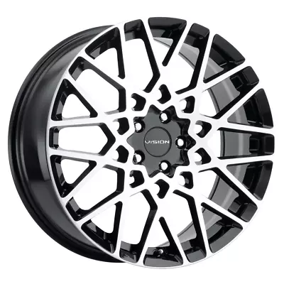 Vision 17x8 Wheel Gloss Black Machined 474 Recoil 5x112 +38mm Aluminum Rim • $201.99