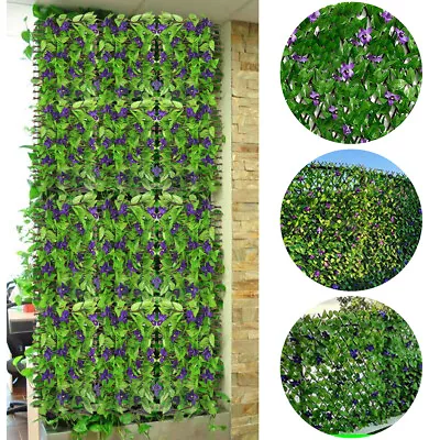 Artificial Hedge Fake Ivy Leaf Garden FencePrivacy Screening Wall Panel Decor • £15.19