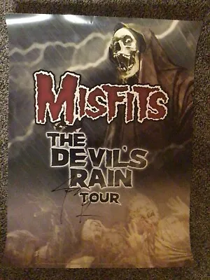 Misfits The Devils Rain Tour Poster Hand Signed By Jerry Only 24x18 • $75
