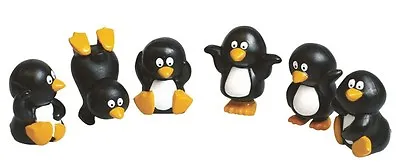 £5.53 • Buy 6 X Mini Penguin Christmas Cake Decorations Yule Log Cupcake Toppers
