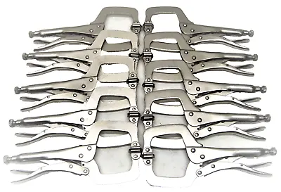 10 Pcs 11  Locking C Clamp Pliers With Swivel Pad Vise Welding Woodworking Tools • $61.84