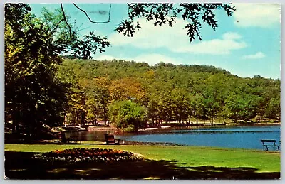 Bench By The Water Hubbard Park Meriden Connecticut - Postcard • $4.98