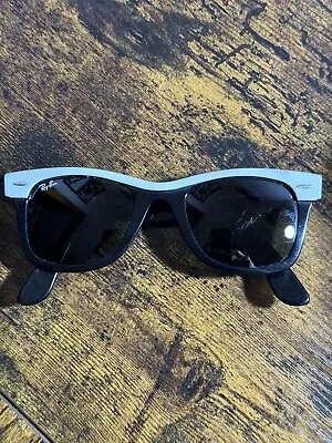 Ray Ban  B&L  USA Wayfarer II 54mm Black & White Striped Frame Sunglasses • $85