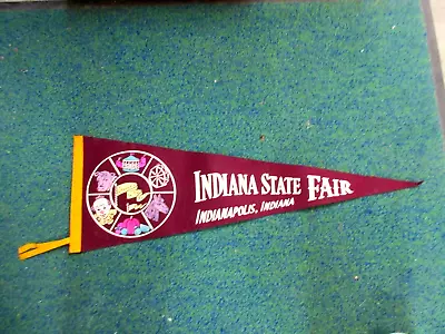 VTG Felt Indiana State Pennant Indianapolis OLD Pictures 26x8.5 • $7