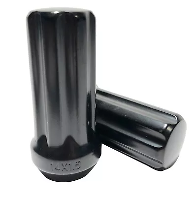 Black 14x1.5 Long 7 Spline Wheel Lug Nut 1.90  Tall XL Chevy Tahoe GMC Yukon • $5.37