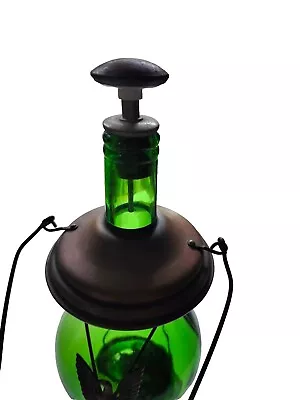 Vintage Green Glass Whiskey Decanter Musical • $75