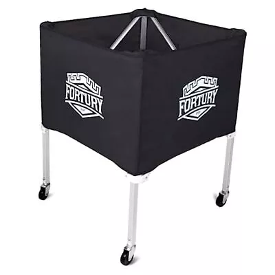 Portable Volleyball Cart On Wheels Ball Cart Collapsible Volleyball Ball Black • $141.54