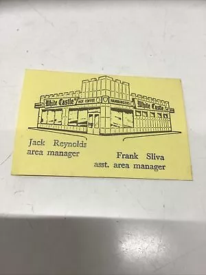Vintage White Castle Restaurant Business Card 1980’s Yellow • $7
