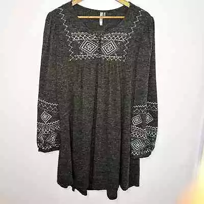 Monoreno Embroidered Sweater Dress Women Medium Peasant Pullover Tunic • $22