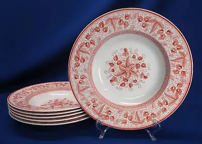 Set Of Six Antique Minton Staffordshire Keele Pattern Soup Salad Bowls • $79.99