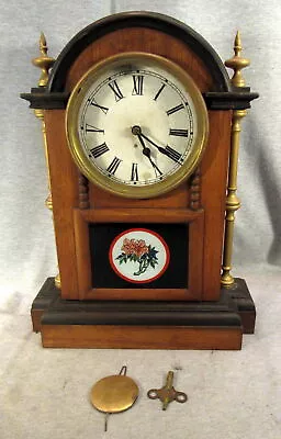 Antique Seth Thomas Column Case Cincinnati 8 Day Time & Strike Mantle Clock • $95