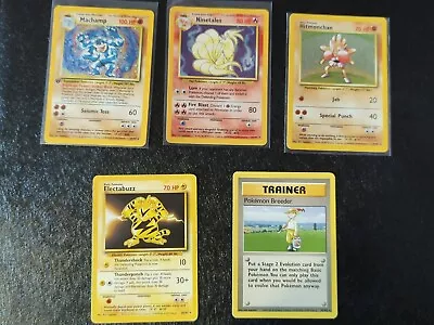 Pokemon Base Set Bundle Of Holos And Rares Lot WOTC Vintage Machamp 1st Edition • £7.38