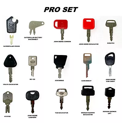 The PRO Heavy Construction Equipment Ignition Key Set CAT JD  JCB Case Volvo TCM • $14.79