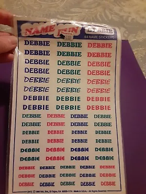 Vintage 90s H&L Ent Name Fun 64 Name Stickers  Debbie  Sticker Package • $1