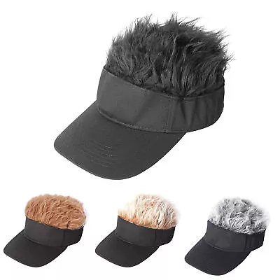  Novelty Men Sports Fake Hair Wig Baseball Cap Outdoor Fashion Sun Visor Hat UK • $12.82