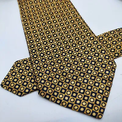 Stefano Ricci Men's Neck Tie Saks Silk Luxury Italy Yellow Blue 60 L 4 W Wide • $37.95