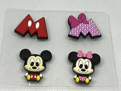 Disney Cute Mickey And Minnie  Croc Shoe Charms Jibbitz 4pc Set New! • $9.50