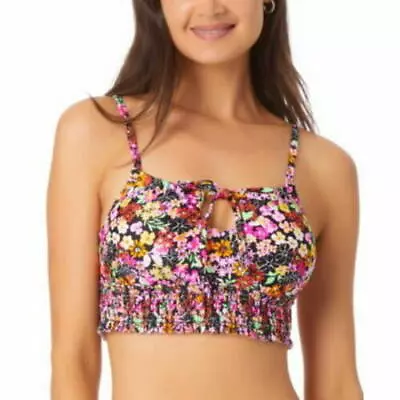 California Waves ESF13191 Junior S Printed Longline Bikini Top Black Size Small • £19.69