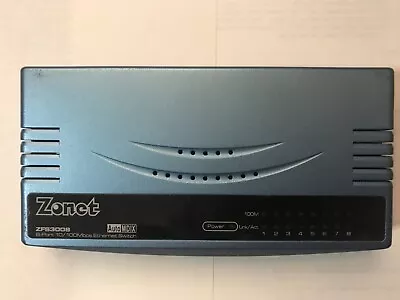 ZONET ZFS3008 Ethernet SWITCH 8-PORTS 100Mbps ETHERNET ROUTER Works Great! • $25