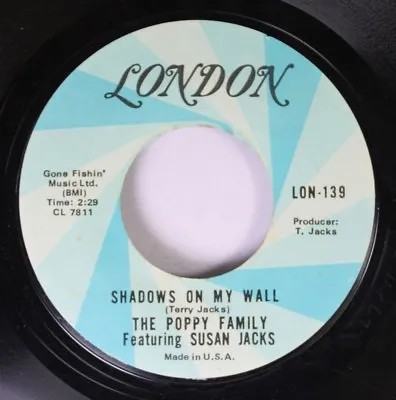 $3 • Buy Pop 45 The Poppy Family Featuring Susan Jacks - Shadows On My Wall / That'S Wher