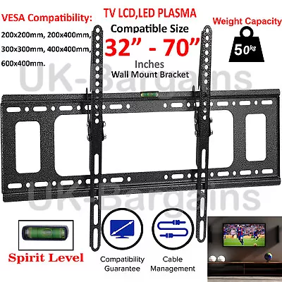 TV Wall Bracket Mount TILT Slim For 32 40 42 50 55 60 65 70 Inch Plasma LED LCD • £10.49