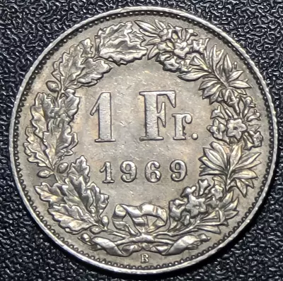 1969 Switzerland 1 Franc Swiss Coin DRBG1 • $0.99