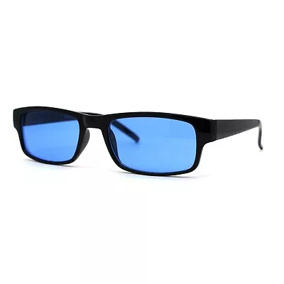 Mens New Small Face Snug Fit Color Lens Rectangular Plastic Frame Sunglasses • $9.95