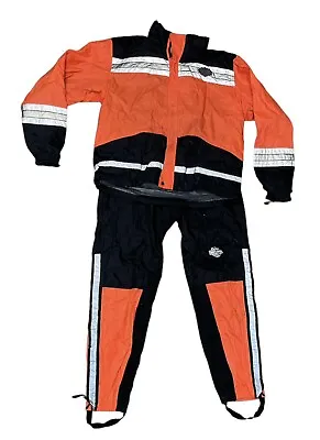 Harley Davidson Mens  2XL Hi-Vis Orange Rain Suit Riding Gear 2 Piece • $199.99