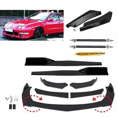 For Acura Integra GS-R Front Bumper Spoiler Splitter Body Side Skirt Rear Lip BK • $55.99