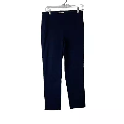 Elle Womens Blue High Rise Straight Leg Pull On Stretch Dress Pants Size Medium • $13.59