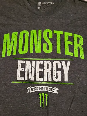 Special Edition Monster Energy T Shirt Medium Established 2002 Grey Green • $14.95