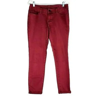 Vanity Women's Skinny Ankle Jeans Size 28 Light Burgundy Red Denim 28X27 • $9.66