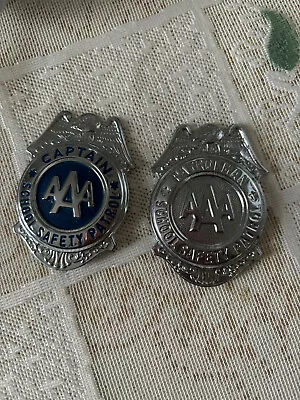 AAA Captain And Patrolman Safety  School Safety Patrol Badges  1955 BraintreeMa • $50