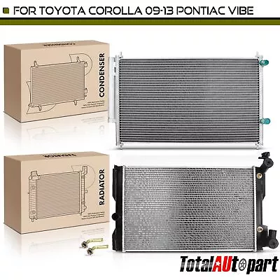 Radiator & AC Condenser Cooling Kit For Toyota Matrix Corolla 09-13 Pontiac 2.4L • $117.49