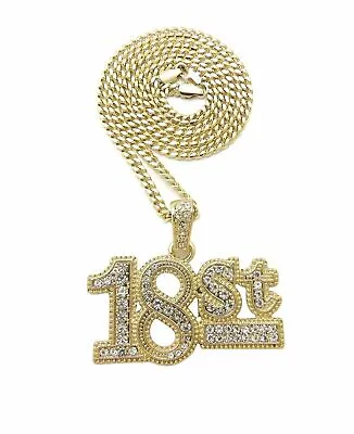 Hip Hop Iced Meek Mill 18ST Pendant & 18  20  24  Cuban Rope Box Chain Necklace • $17.99