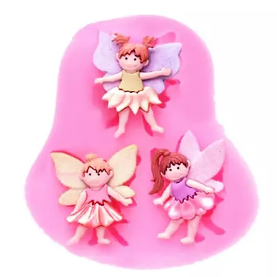 Silicone Fairies Mould Cake Toppers Fondant Chocolate Icing Baking Decorating • £5.35