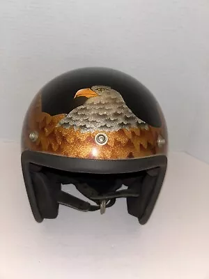 Vintage Cougar Metal Flake Eagle Motorcycle Helmet  XL Black • $150