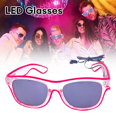 LED Glasses Sunglasses Neon EL Wire Glasses Glow In Dark Rave Costume Party • $9.21