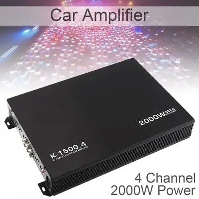 2000W 4CH Car Audio Amplifiers Subwoofer Audio Stereo Bass Speaker Black 12V • £56.69