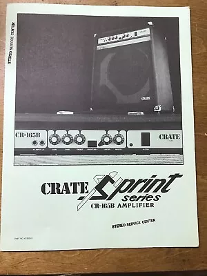 VINTAGE CRATE SPRINT CR-165B AMPLIFIER OPERATION & MAINTENANCE BROCHURE. Mint! • $42.14