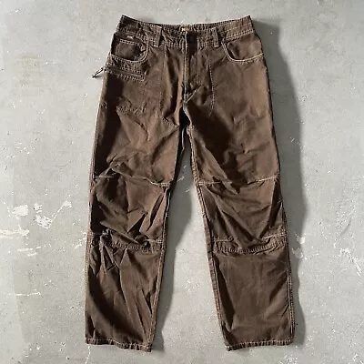 Kuhl Pants Mens 34x32 Brown Crag Series Canvas Outdoor Thick Heavy Faded Wash • $49.99