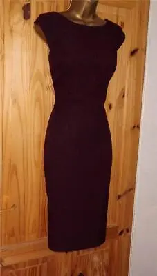 Wine Smart Fitted Galaxy Pencil Wiggle Shift Party Office Work Dress Size 18 • £24